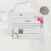 Peony and Rose Greenery QR Code RSV Card Mitteilungskarte (Vorderseite/Rückseite Beispiel)
