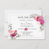 Peony and Rose Greenery Save the Date (Vorderseite)