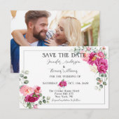 Peony and Rose Greenery Save the Date (Vorne/Hinten)