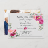 Peony and Rose Greenery Save the Date (Vorne/Hinten)