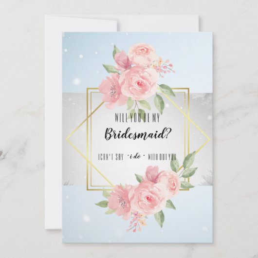 Peony anemone Werden Sie meine Brautjungfrau? Einladung (Vorderseite)