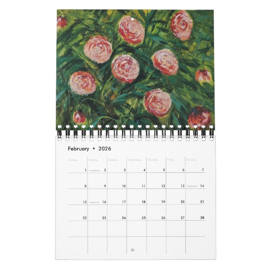 Peony Art Calendar (5,5" x 7") Kalender (Feb 2026)