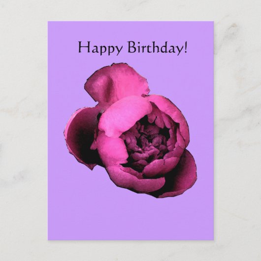 Peony Birthday Card Postkarte (Vorderseite)
