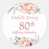 Peony Birthday Sticker (Vorderseite)