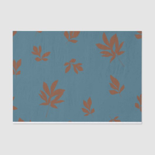 Peony Blätter Blue & Rust Seidenpapier (Vorderseite)