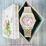 Peony Bliss Armbanduhr<br><div class="desc">Dieses Blumengeflecht blüht hell,  in pisenartigen Blüten,  in Rosa und Weiß,  mit grünen Blätter hervorgehoben,  in Oliven- und Brauntönen.</div>
