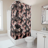 Peony Bloom Floral Black Pattern Duschvorhang (Beispiel)