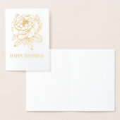 Peony Bloom Line Art Folienkarte (Anzeige)