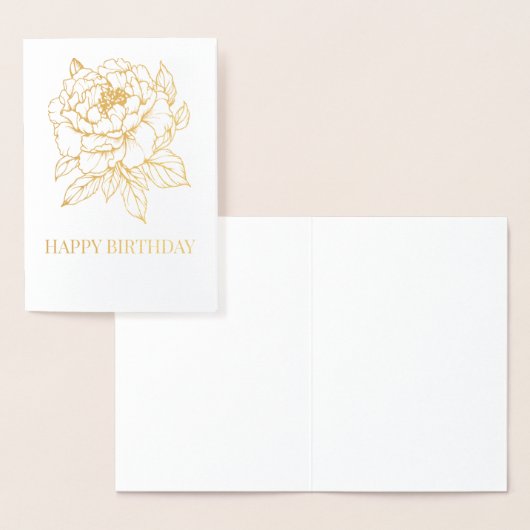 Peony Bloom Line Art Folienkarte (Anzeige)
