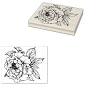 Peony Bloom Line Art Gummistempel (Stempel)