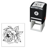 Peony Bloom Line Art Permastempel (Beispiel)