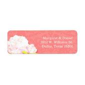 Peony Blooms Coral Wedding Rücksendeadresse (Vorne)