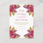 Peony Blooms Guess Candies in der Jar Game Card Visitenkarte (Vorderseite)