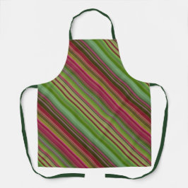 Peony Blossom Rosa und Grüner Streifen Schürze