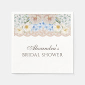 Peony Blue Hydrangea Brautparty Paper Napkin Serviette (Vorderseite)