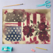 Peony Blume 4. Juli Amerikanische Flagge Seidenpapier (Basteln)