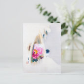 Peony Blume and Sparrow in Snow, Watanabe Seitei Postkarte (Stehend Vorderseite)