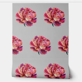 Peony Blume auf Serene Light Gray Hintergrund Tapete