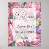 Peony Blume - Brautparty Begrüßungszeichen Poster (Vorne)