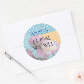 Peony Blume & Dots Brautparty Sticke Runder Aufkleber (Umschlag)