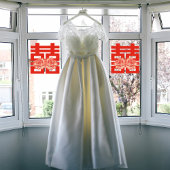 Peony Blume Double Xi Chinesische Hochzeit Fensteraufkleber