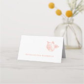 Peony Blume Elegante Wedding Platzkarte (Vorderseite)