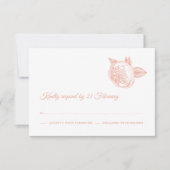 Peony Blume Elegante Wedding RSVP Karte (Vorderseite)