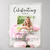 Peony Blume Feiern des Fotos des Lebens, Beerdigun Poster (Vorne)