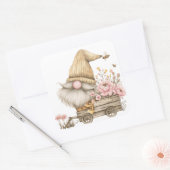Peony Blume Gnome Quadratischer Aufkleber (Umschlag)