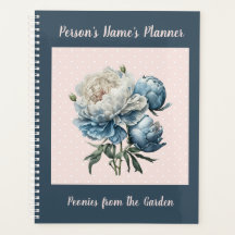 Peony Blume in Blue & White auf Pink & Blue