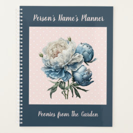 Peony Blume in Blue & White auf Pink & Blue Planer