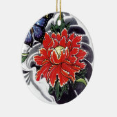 Peony Blume Japanisches Tätowierdesign Keramikornament (Rechts)