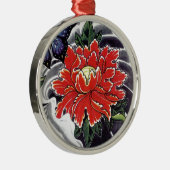 Peony Blume Japanisches Tätowierdesign Ornament Aus Metall (Rechts)