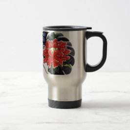 Peony Blume Japanisches Tätowierdesign Reisebecher