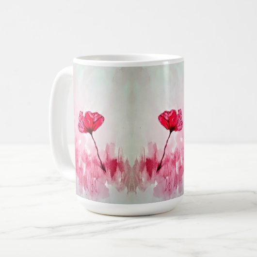 Peony Blume Kaffeetasse (Vorderseite Links)