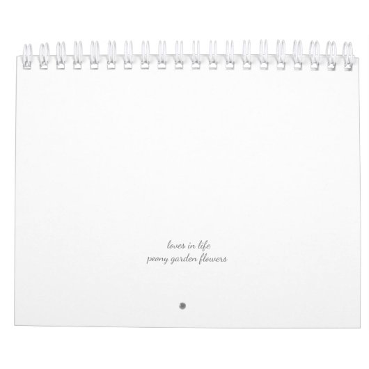 Peony Blume Kalender (Rückseite)