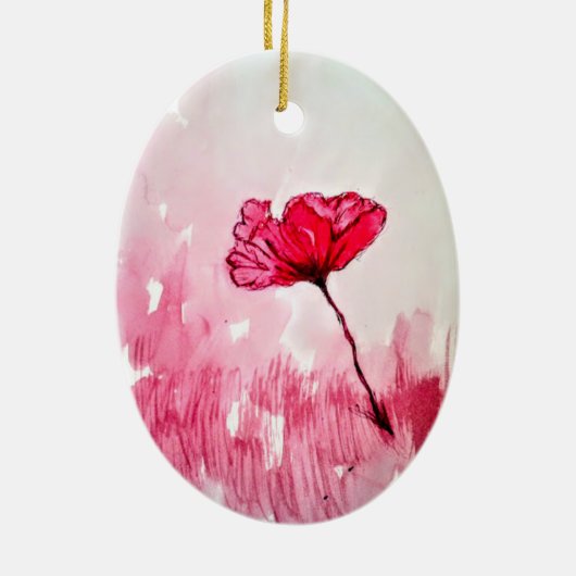 Peony Blume Keramik Ornament (Hinten)