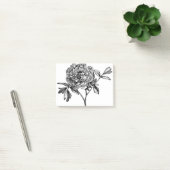 Peony Blume Line Art Pflanze Post-it Klebezettel (Büro)