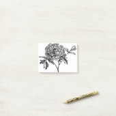 Peony Blume Line Art Pflanze Post-it Klebezettel (Auf Schreibtisch)