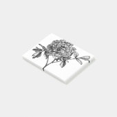 Peony Blume Line Art Pflanze Post-it Klebezettel (angewinkelt)