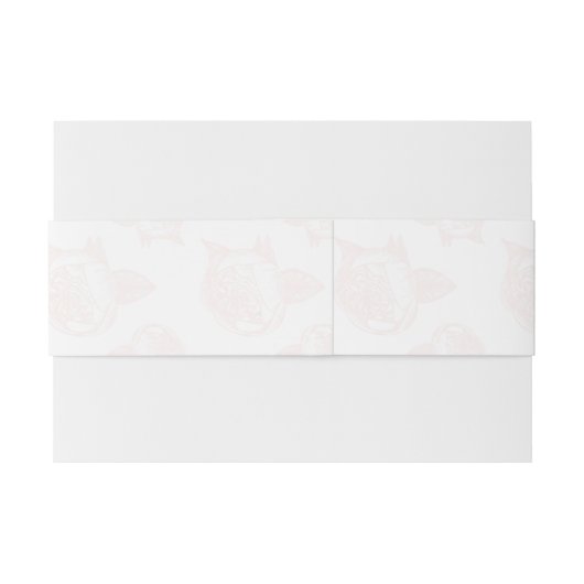 Peony Blume Pattern Wedding Einladungsbanderole (Rückseitenbeispiel)