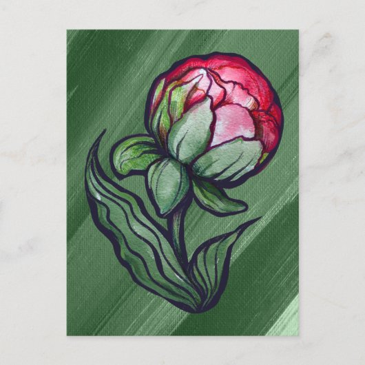 Peony Blume Peonies Gardener Art Pink Postkarte (Vorderseite)