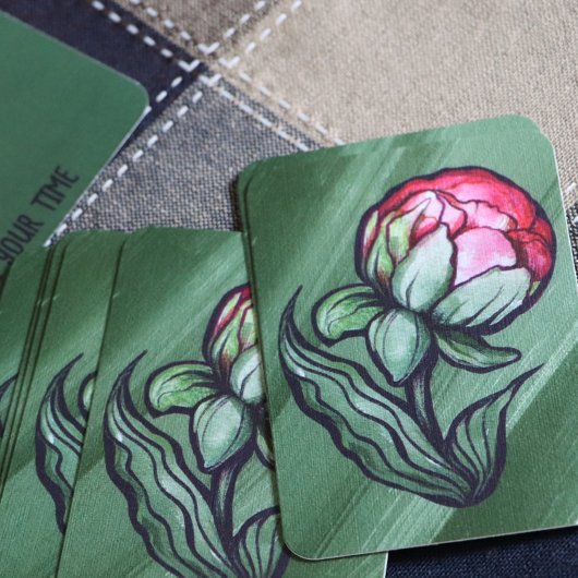 Peony Blume Peonies Gardener Art Pink Visitenkarte