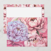 Peony Blume Personalisiert Dankeskarte (Vorne/Hinten)
