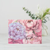 Peony Blume Personalisiert Dankeskarte (Stehend Vorderseite)