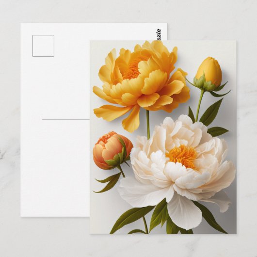 Peony Blume Postcard Postkarte (Vorne/Hinten)