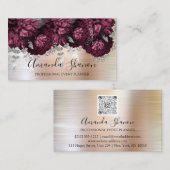Peony Blume Rose Silver Logo Event Planner Visitenkarte (Vorne/Hinten)