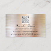 Peony Blume Rose Silver Logo Event Planner Visitenkarte (Rückseite)