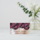 Peony Blume Rose Silver Logo Event Planner Visitenkarte (Stehend Vorderseite)