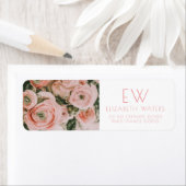 PEONY BLUME RÜCKSENDEADRESSEN-AUFKLEBER (Insitu)